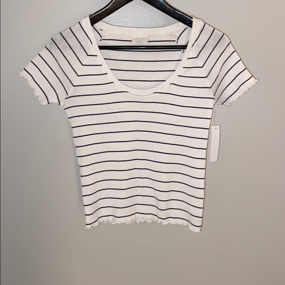 Stripped white cropped top